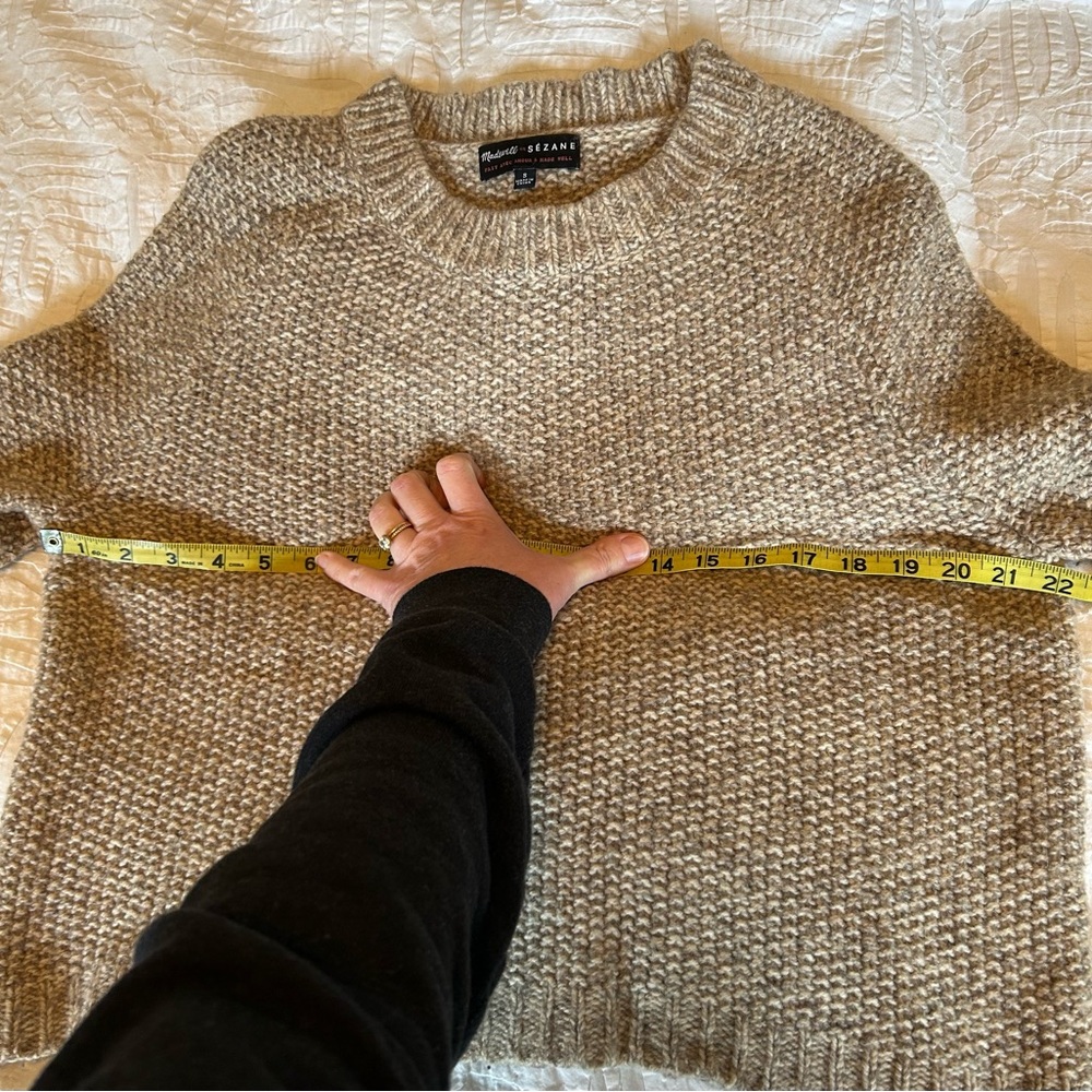 Wool Sezane x Madewell Sweater Jumper small Oatmeal Color - Picture 6 of 6